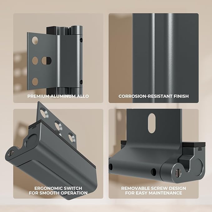 2 Pack Home Security Door Reinforcement Lock, Childproof Safety Door Lock Latch Stopper, Removable Screw-Mounted, Prevent Home Unauthorized Entry, Aluminum Construction, Withstands 800 lbs