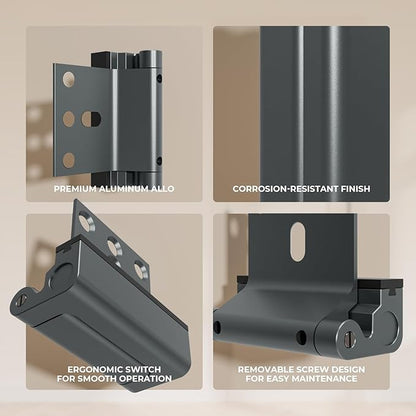 3 Pack Home Security Door Reinforcement Lock, Childproof Safety Door Lock Latch Stopper, Removable Screw-Mounted, Prevent Home Unauthorized Entry, Aluminum Construction, Withstands 800 lbs