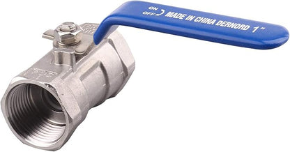 DERNORD Stainless Steel Ball Valve 1PC Type 1 Inch NPT Standard Port for Water, Oil, and Gas (1 Inch Ball Valve)