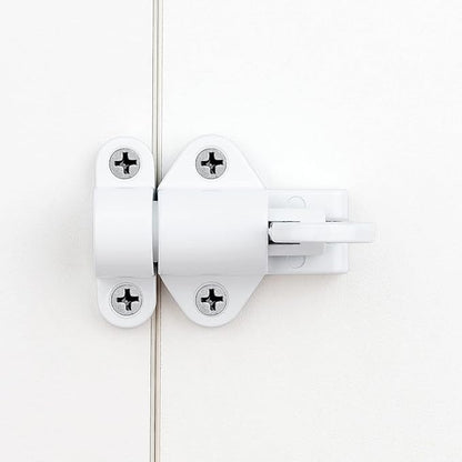 10 Packs Self-Closing Latches，White Spring Door Lock，Resilient Bolt Latch Aluminum Alloy Safety Automatic Spring Barrel Slide Door Lock with Screws,Used for Gate,Window and Cabinet etc