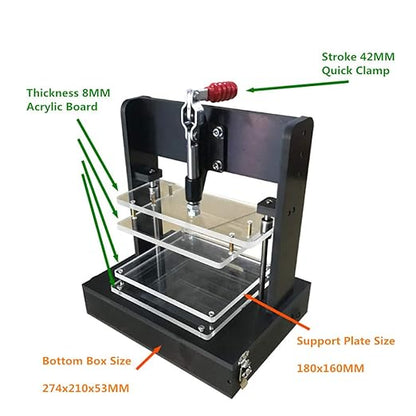 Universal PCB Test Stand, PCBA Test Rack Embryo Frame DIY Circuit Board Fixture Testing Jig 180x160MM with 4 Acrylic Board