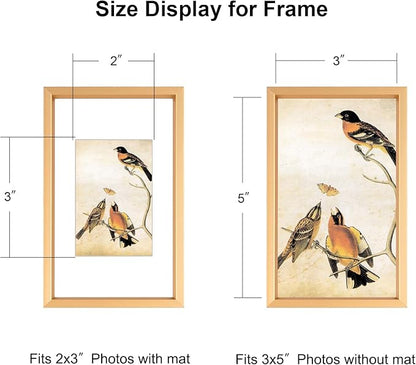 3x5 Picture Frame Set of 3, Gold Aluminum Metal Photo Frames with HD Glass, Fits 2x3 with Mat or 3 x 5 without Mat, Display for Wall and Table
