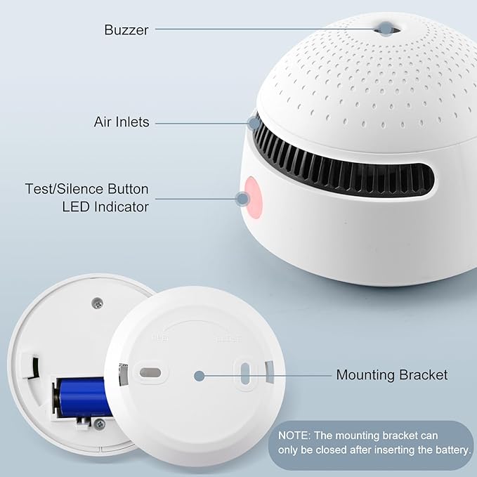 3-Pack Smart Smoke Detector,Wi-Fi Smoke Detector Fire Alarm with Smart Life App Notifications,10-Year Replaceable Battery,Mini Size for Home, RV