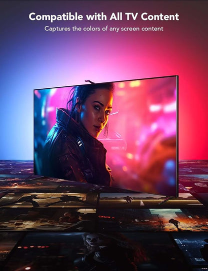 Govee Envisual TV LED Backlight T2 with Dual Cameras, 11.8ft RGBIC Wi-Fi LED Strip Lights for 55-65 inch TVs, Double Strip Light Beads, for Home Decorations, Smart App Control, Music Sync
