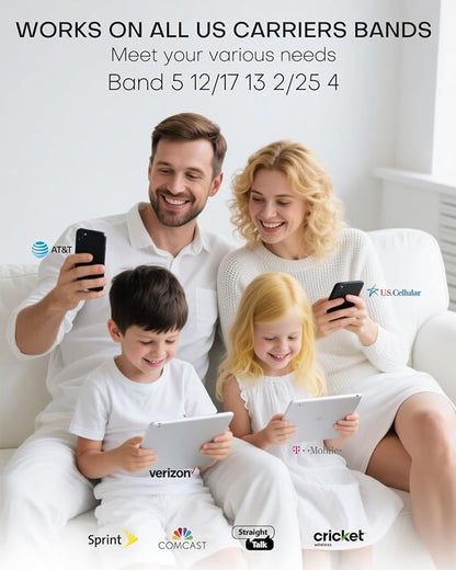 Cell Phone Signal Booster for Home Multi-Room, ZORIDA Cell Phone Booster for All U.S. Carriers Home Office, Boost 5G 4G for Verizon,72dB High Gain Antennas, Verizon, AT&T, T-Mobile App Support