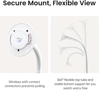 Monai Baby Monitor with Camera and Audio, 3K UHD, 6X Zoom, WiFi Video Monitor for Room or Travel, Pan 350° Tilt 65°, AI Cry Detection, Virtual Fence, Face-Cover Alerts, Sleep Monitoring, Night Vision