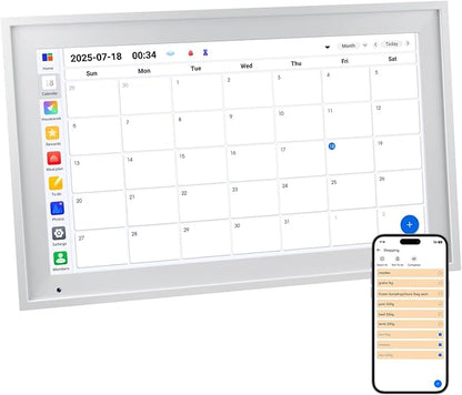 15.6 inch Wall Planner Digital Calendar & Chore Chart, Smart Tablet Touchscreen Interactive Display for Family Schedules, Great for Organizing Your Tasks
