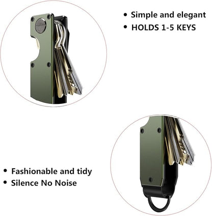 Key Organizer Compact Key Holder Metal Key Chain Minimalist key case key holder for keychain Secures 1-5 Keys