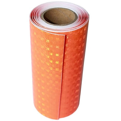 Orange Reflective Tape Outdoor Waterproof 6 inch, High Visibility Industrial Marking Tape, Safety Adhesive Stickers (11 feet)