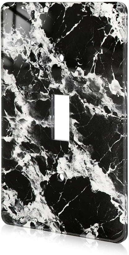 Black White Marble Pattern Acrylic Light Switch Plate Light Switch Cover Switch Plate Decorative Acrylic Wall Plate Single Toggle
