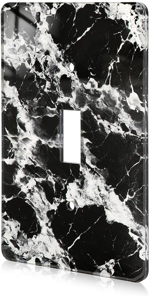 Black White Marble Pattern Acrylic Light Switch Plate Light Switch Cover Switch Plate Decorative Acrylic Wall Plate Single Toggle