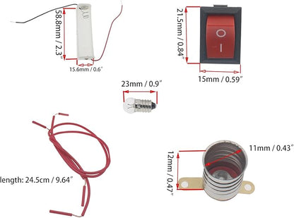1set Electrical Circuit Experiment Kit White DIY Physics Electric Circuit Learning Starter Kit for Home School Educational Kit (Bulb Rated Voltage: 1.5V)