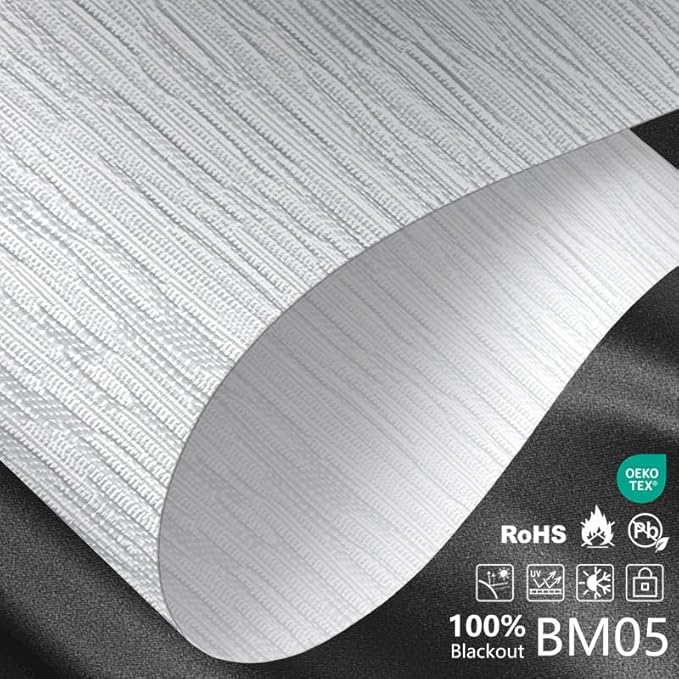 Smart Motorized Blinds – 100% Blackout Roller Shades with Remote, Alexa/Google Home/Siri Control, Matter Compatible, Wireless Rechargeable Battery, Custom Sizes for Windows & Sliding Doors