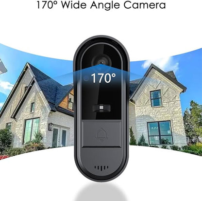 Doorbell Camera Wireless with Monitor for Apartment, Timbre con Camara 1080P No Subscription/App/WiFi Needed,Waterproof Door Bell Video Intercom 2-Way Talk, 170° View Angle Timbre con Camara