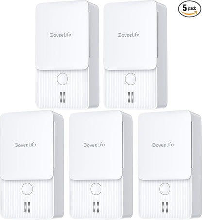 GoveeLife Water Leak Detectors 5 Pack, 100dB Adjustable Audio Alarm and Leak and Drip Alerts, Detector for Home, Bedrooms, Basement, Warehouse, Cabin/RV