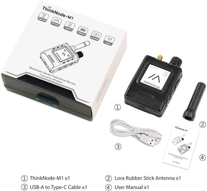 ELECROW LoRa Meshtastic Transceiver with GPS and nRF52840 - ThinkNode M1 with 1.54" EPD Screen and Case, SX1262 Wireless Module 915MHz, 1200mAh Battery for Meshtastic