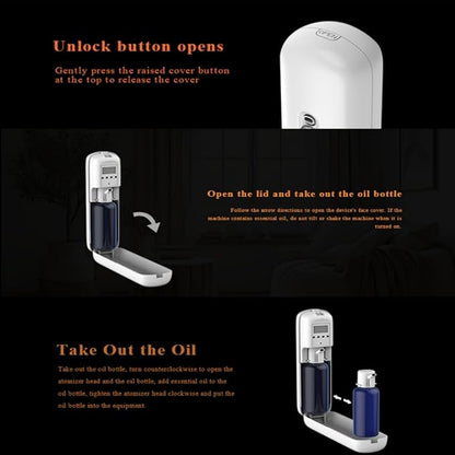 Plug in Waterless Diffuser - Up to 650 sqft Coverage, Wall Plug Oil Diffuser - Waterless Oil Diffuser with Button&App Dual-Control-