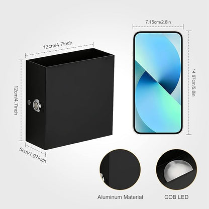 Lightess RGB Battery Operated Wall Sconce with Remote, Dimmable LED Wall Light Rechargeable, Up Down Wall Mount Lights for Hallway Living Room, Black, LG9945887