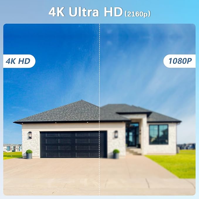 【130°Ultra Wide-Angle】 Outdoor Wired Security Camera System, Home Video Surveillance Systems, POE IP Cameras, Surveillance DVR Kits