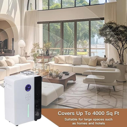 Essential Oil Diffuser HVAC Scent Machine, Waterless Diffusers Long Lasting Aroma 800ML Smart WIFI & APP & Touch Screen Control Oil Level Monitoring 4000 Sq.Ft for Whole House,Hotel,Mall,Office