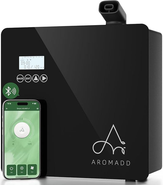 2025 Upgraded 3500 Sq.Ft Smart Scent Machine - HVAC System, Whole House Aroma & Hotel Collection Diffuser, Waterless Essential Oil Diffuser for Home, Office, 600ML Capacity, Cold Air Tech (Black)