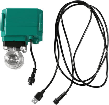 U.S. Solid 1/2" Smart Motorized Ball Valve - Remote App Mobile Control Stainless Steel Electrical Ball Valve with Manual Switch, 5V DC USB Connection