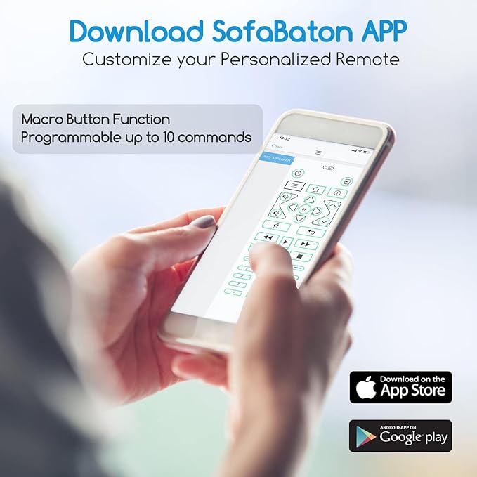 SofaBaton U2 Universal Remote Upgrade Backlit Button,Improved Scroll, All in One Universal Remote Control with App Control, Custom Macros, Compatible with Smart TVs,Sound Bar and DVD