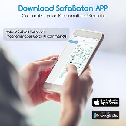 SofaBaton U2 Universal Remote Upgrade Backlit Button,Improved Scroll, All in One Universal Remote Control with App Control, Custom Macros, Compatible with Smart TVs,Sound Bar and DVD