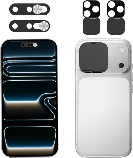 Front Camera Cover Compatible for iPhone 17 Pro /17 Pro Max with Rear Lens Cover,Protect Privacy and Security But Not Affect Facial Recognition(2Pack)-2025 Updated Version-Silver