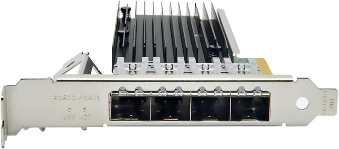 with Intel Chipset X710-DA4 4Port SFP+ 10Gb Ethernet Converged Network Card Adapter ISCSI NFS DDJKY PCI-e3.0 x8 Controller NIC