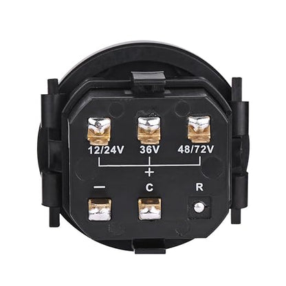 Estink LED Battery Indicator Meter, 12V/24V/36V/48V/72V Cart Battery Indicator, Round Status Indicator for Cart