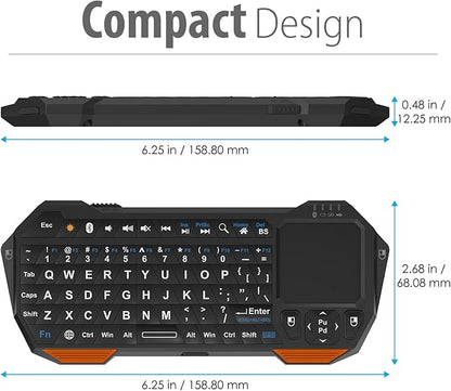 Fosmon Mini Bluetooth Keyboard (QWERTY Keypad), Wireless Portable with Touchpad, Compatible with Apple TV, Amazon Fire Stick, PS4, PS4 Pro, PS5, HTPC/IPTV, VR Glasses, Smartphones