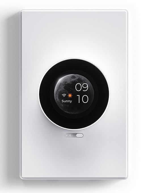 ELEGRP WiFi Smart Rotary Traic Dimmer with 1.8 inch TFT Display Screen, Single Pole, Needs Neutral Wire, 2.4GHz Wi-Fi, Compatible with Alexa and Google Home, No Hub Required, UL Listed, 1 Pack, White