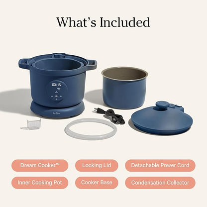 Our Place Dream Cooker | 6 Qt Ceramic Nonstick Multicooker & Pressure Cooker with Touchscreen Controls & Auto Steam Release | 4 Modes: Pressure Cook, Sauté/Sear, Slow Cook & Warm | Blue Salt