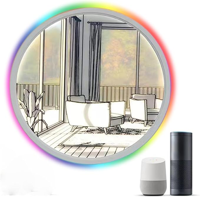 12" Smart Wall Sconce, Decorative Lamp, Light Painting, Recessed Ceiling Light, Compatible with Alexa, Google Home, for Bedroom, Study, Living Room Voice/Remote/App Controls
