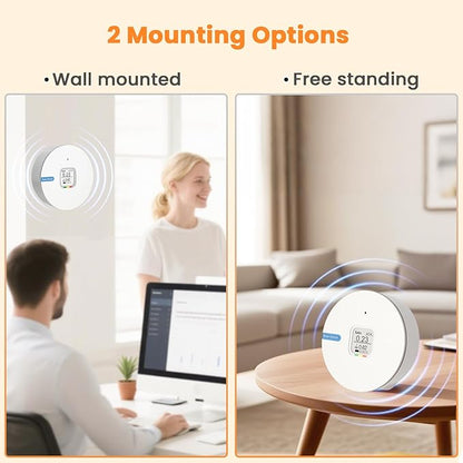Radon Detector for Home, Portable Radon Tester, Lightweight, Easy to Use, Radon Tester with E-Ink Display, No Lab Fees, 3 AAA Batteries Powered, Bq/m3 and PCi/L Optional, White