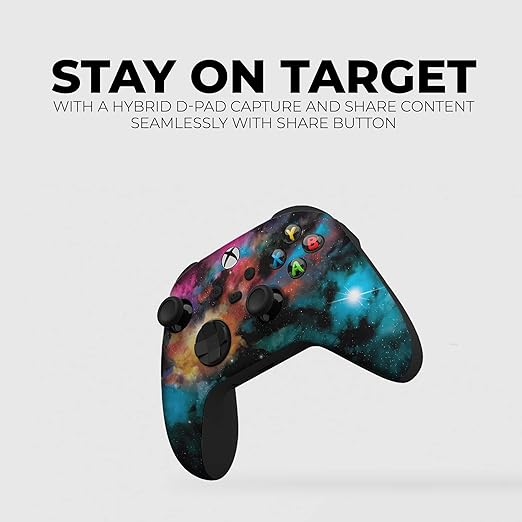 DreamController Galaxy Custom X-box Controller Wireless compatible with X-box One/X-box Series X/S Proudly Customized in USA with Permanent HYDRO-DIP Printing (NOT JUST A SKIN)