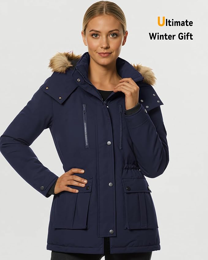 Graphene Heated Jacket for Women with Large Capacity Battery Pack Waterproof Windproof