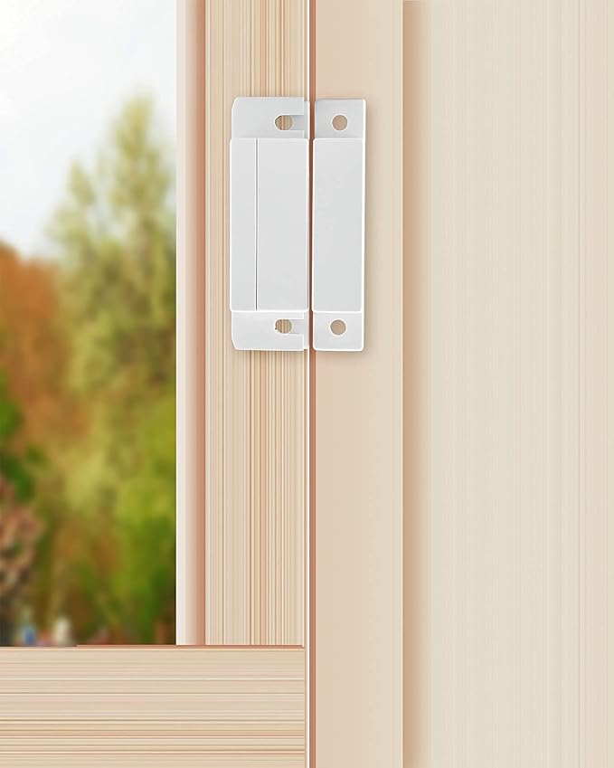 TOWODE Wired Magnetic Surface-Mounted Door Window Contact Reed Switch Personal Gap Alarm, Cabinet Strip Light Switch NC DIY Kit, Normally Closed Magnetic Reed Switch Pack of 10 with 40 Screws