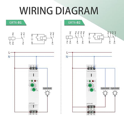 Time Relay Delay Turn Off 10A Adjustable Smart Relay Electronic Timer in Din Rail, 0.1s-10 Days Wide Range Delay Factory Automation Time Universal Voltage GRT6-B1 AC 230V