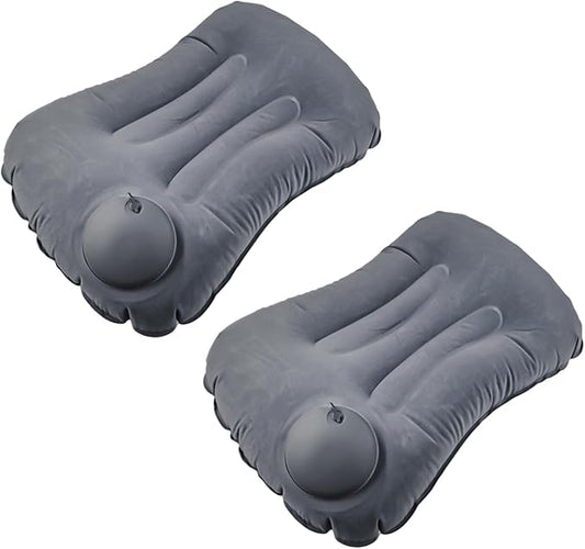 2 Pack 17 in Ultralight Inflatable Pillow Travel Pillow,Camping Pillow for Neck & Lumbar Support,Beach,Camping,Traveling,Hiking,Napping,Desk Rest(Gray)