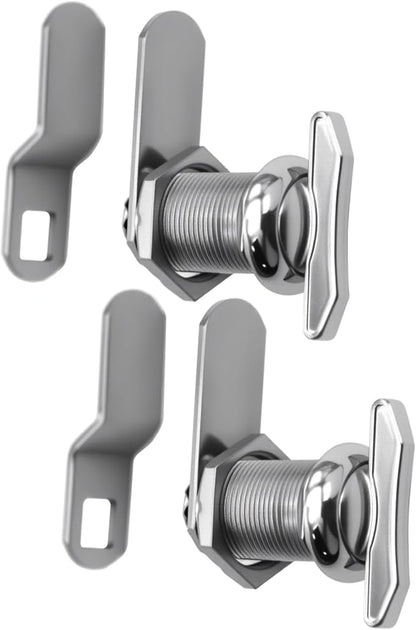 1" Thumb Operated Offset Cam Lock, RV Compartment Latch, Non-Locking Thumb Turn, for RV Compartment Camper Storage Door (2 Pack)