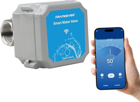 DN20 Smart Water Valve 3/4 Inch Smart Water Management System WiFi Remote Control Faucet Timer for Hose, Sprinkler Water Timer, Auto Watering for Plants , Home Water Protection Systems (DN20(3/4"))