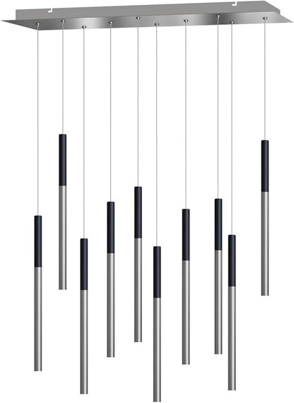 ALTAIR 10 Mini Pendant Lighting Black-Nickel - LED Hanging Light Fixture for Kitchen Island, Bar, Foyer - Cluster Pendants - Dimmable, Adjustable Wire, Lamp Bulb Included