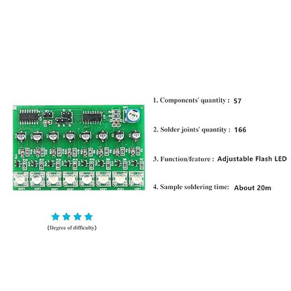 SMD Soldering Practice Kit DIY Adjustable Flash LED White Flash LED Plug-in Circuit Kit SMT Electronics Projects Learn How to Solder(03BD05)