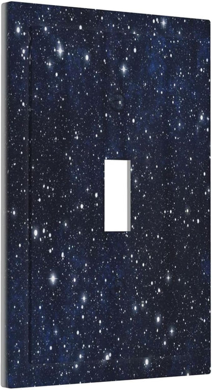 Personalized Wall Plate Decorative Light Switch Cover Night Sky Star Cosmic Starry Fantasy Galaxy Universe Space Single Toggle Switchplate 1 Gang Switchcover Decora Light Switch Plate