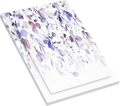 Purple Eucalyptus Watercolor Floral Rustic Leaf Light Switch Cover Plate 1 Gang No Device Blank Electrical Wall Plates Faceplate Decorative Switch Plate for Farmhouse Home Decor