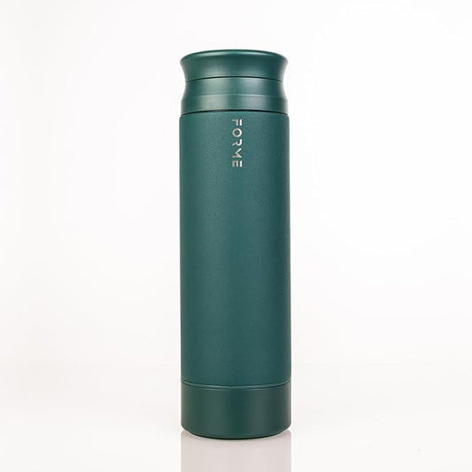 FORME - Blender Shaker Bottle, Leakproof Double Insulated Stainless Steel, Noiseless Shaker Bottle for Hot & Cold Drinks with Supplement Storage, Ideal for Protein & Shakes (Jungle, 16.9 oz)