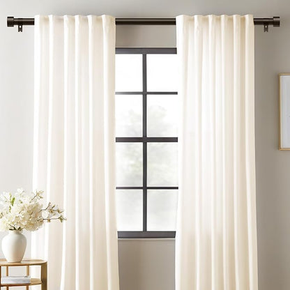 2 Pack Curtain Rods for Windows 66 to 120 Inch(5.5-10ft), 1 Inch Bronze Heavy Duty Curtain Rods Set, Adjustable Extra Long Curtain Rod for Bedroom Patio, Outdoor Drapery Rods, Size 32"- 120"