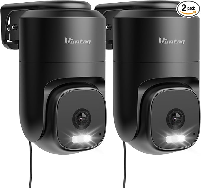 VIMTAG Outdoor Cameras for Home Security, 2.5K Security Camera Outdoor, 360° Pan/Tilt Outside House Surveillance, Motion Tracking, Color Night Vision, 2-Way Audio, 5G/2.4G WiFi, Cloud/SD Card Storage